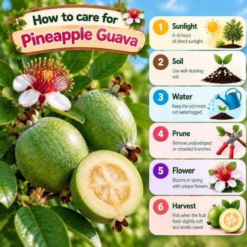 Pineapple Guava Plant Live, 4" Pot, Tropical Fruit Tree, Outdoor Planting - Image 3