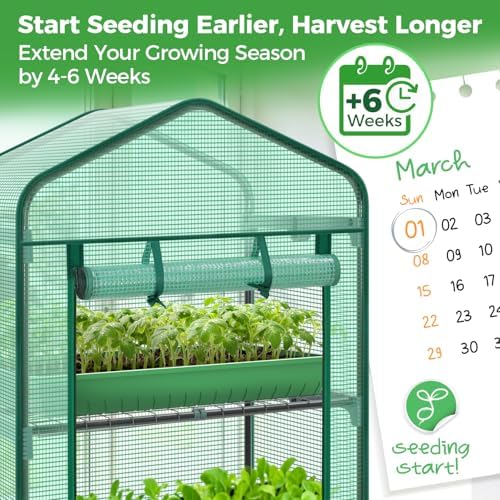 Ohuhu Mini Greenhouse for Indoor Outdoor - Adjustable 4-Tier Rack Portable - Image 2