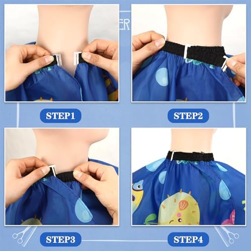 FEBSNOW Kids Haircut Cape, Professional Barber Cape with Neck Duster Brush - Image 4