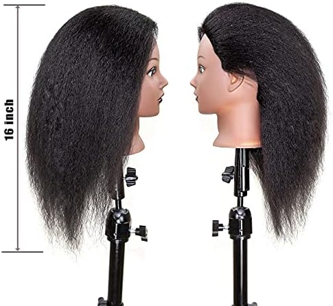 Mannequins Head 16" 100% Real Hair For Manual Braiding Styling Doll Head - Image 2