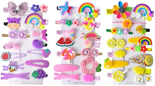 42 Pieces Baby Hair Clips, Hair Pin, Barrettes for Girls, Toddler Girls Hair Accessories, Kids Hair Clips for Styling, Flower Rainbow Candy Fruits Butterfly Hair Barrettes - Image 3
