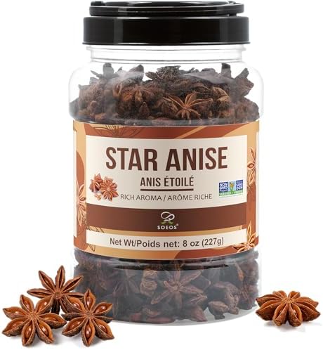 Soeos Star Anise, Star Anise Whole, Anise Seeds, NON-GMO Verified，8 Ounce by SOEOS