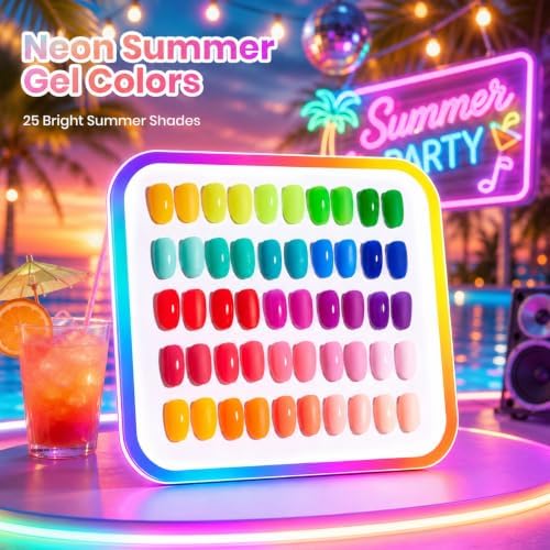 Beetles Neon Gel Polish Set, Neon Summer Collection, 25 Colors - Image 2