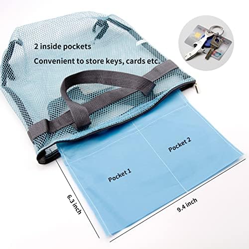TOPASION Mesh Shower Caddy Bag Portable Hanging Toiletry and Bath Organizer with Zipper for Travel, Gym, Camping, College Dorms, Beach - Image 6