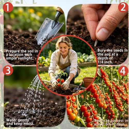 Cherry Tomato Seeds, Heirloom Mini Sweet Tomato Seeds for Planting Fruits - Image 5
