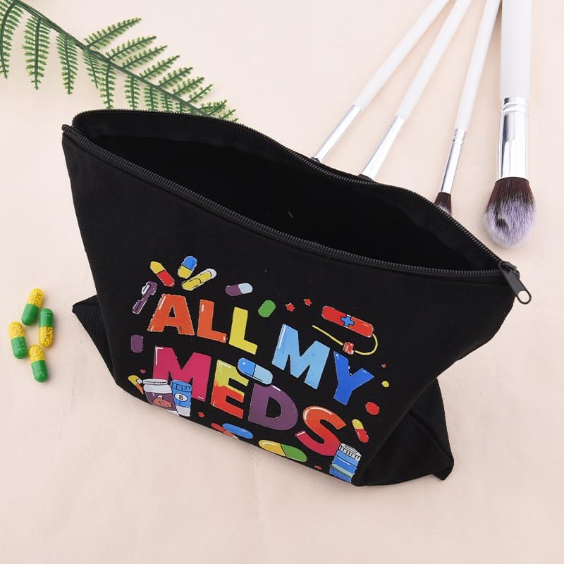 Zippered Pouch for Medical Supplies Daily Medicine Bag for Nurse Bag Essential Items Funny Medicine Pouch Pharmacist Pharmacy Toiletry Bags Canvas Practitioner Cosmetic Bags Patient Doctor Gift Ideas - Image 6