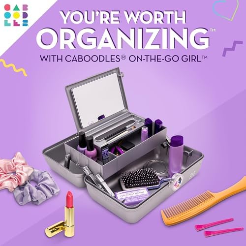 Caboodles Twilight Disco - On-The-go Girl Costmetic Organizer Make-up & Accessory Carry Case, Silver Shimmer - Image 2