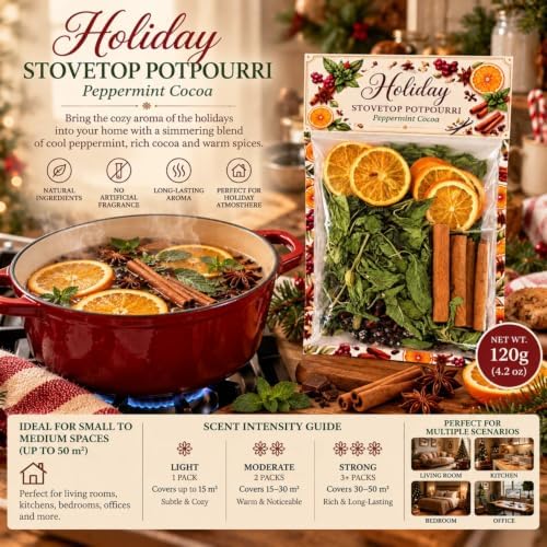 1 Pcs Christmas Simmer Pot Stovetop Potpourri 120G Peppermint Cocoa - Image 5