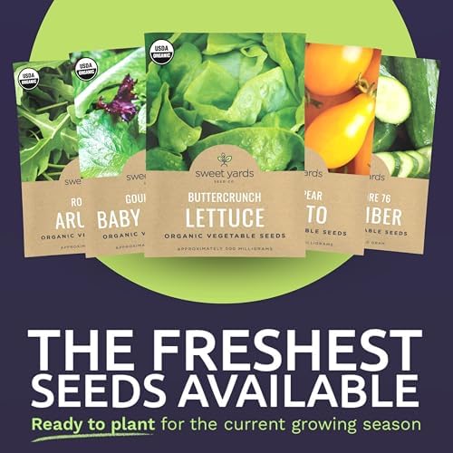 Organic Salad Lover Seeds Variety Pack - 10 Individual Packs - 2026 Season - Yellow Pear Tomato, Buttercrunch Lettuce and More! for Indoor & Outdoor Planting (Non-GMO, Certified Organic) - Image 3