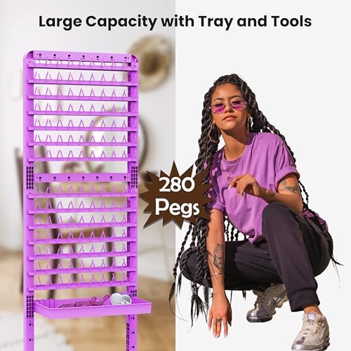 Braiding Hair Rack 280 Pegs with Tray and Braid Tools - Image 2