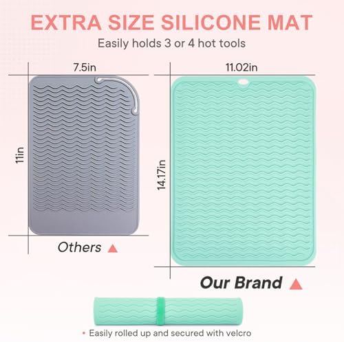 Suafrnut Oversize Silicone Heat Resistant Mat for Hair Tools(14.2" x 11") - Image 3