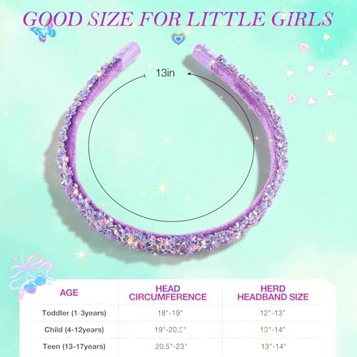 WSYUB Headbands for Girls, Sequin Thin Headband Set for Kids - Image 2