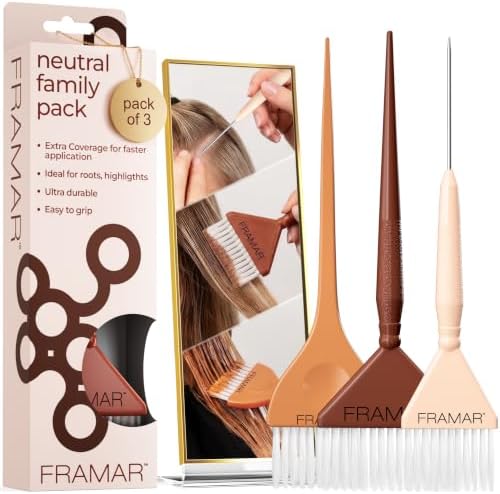 Framar Family Hair Color Brush Set, Hair Dye Brush Kit – 3 Pack Neutral by FRAMAR