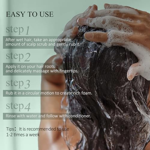 VOERUY Scalp Scrub, Rosemary Scalp Exfoliator Scrub Shampoo, 2-in-1 Scalp Treatment with Mint Oil, Hair Treatment to Clarify and Remove Build Up with Silicone Scalp Massager, 10.6oz/300g (Pack of 2) - Image 6