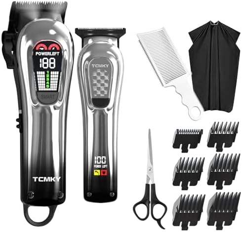TCMKY Hair Clippers for Men, Professional Clippers and Trimmers Set, Cordless Clippers for Hair Cutting, Beard Trimmer, Barber Clippers, Rechargeable Electric Shaver by DESIGNFORDAILYMALEHAIRCUT