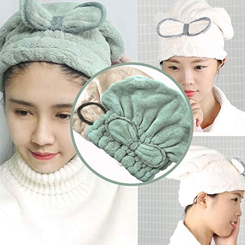Jseng Microfiber Hair Drying Towel Cap, Extreme Soft & Ultra Absorbent, Fast Drying Hair Towels Shower Cap for Women - Image 2
