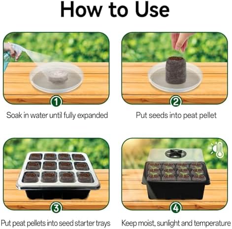 Seed Starter Tray with Peat Pellets, Black Seeding Starter Trays for Plant - Image 6