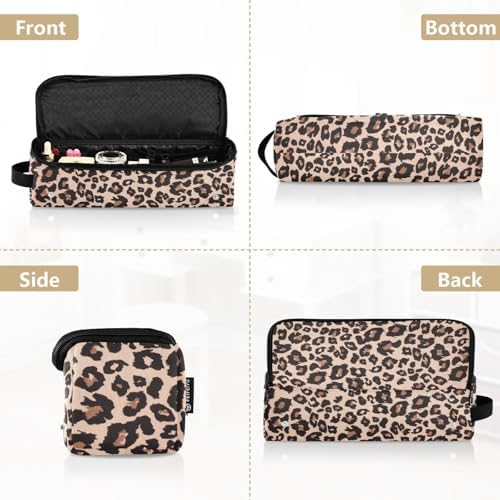 Leopard Print Brown Hair Tools Travel Bag with Heat Resistant Mat Detachable 2-in-1 Curling Iron Travel Case Hot Tools Organizer for Straightener Flat Iron - Image 5