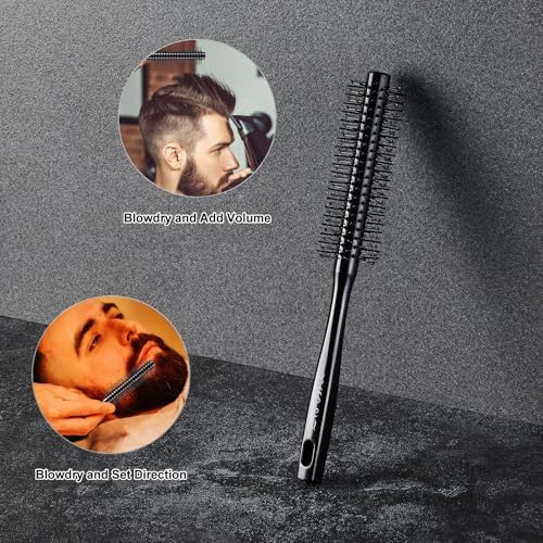 8pcs Hair Comb for Men Curly Hair Brush, Quiff Roller Brush for Adding Volume, Vent Brush Texture Comb Men Styling Comb Wide Tooth Design for Unique Styles at Salon or Home - Image 2