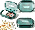 Travel Qtip Holder with Lid,2 Pcs Portable Swab Container,Green by ESEHGS