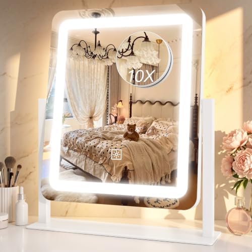 CraftCraze Makeup Mirror with Lights Vanity Mirror Dimmable|15"x13"White by CraftCraze