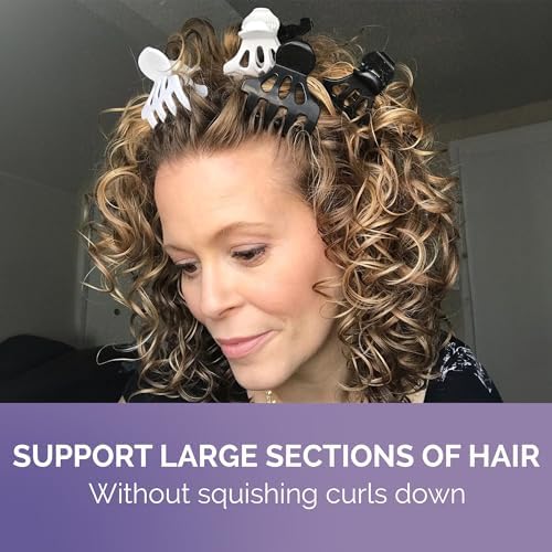 Curl Keeper Claw Clips for Thick & Thin Hair, Roller Jaw Clamps (12-Pack) - Wide Teeth Large Hair Clips for Women - Supports & Creates Volume - Hair Styling Accessories are Lightweight & Easy Clean - Image 6