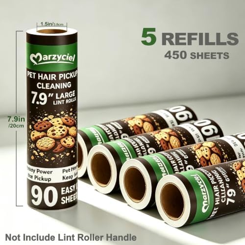 7.9" Large Lint Rollers for Pet Hair Extra Sticky Refills - Image 2