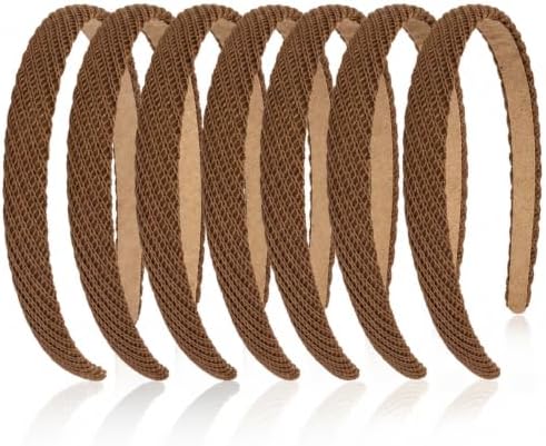 7 Pcs Headbands for Women Girls, Non Slip Cute Pearl Floral Padded Vintage Wide Fashion Multi-style Headbands for Girls (Brown MX) by Unknown