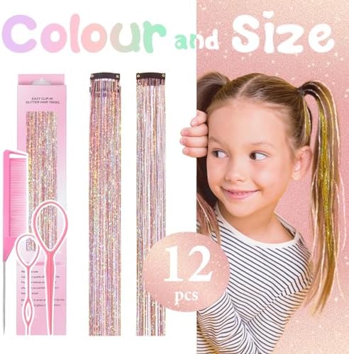 Hair Tinsel Clip in Gold-silver-pink Fairy Hair Tinsel Kit - Image 3