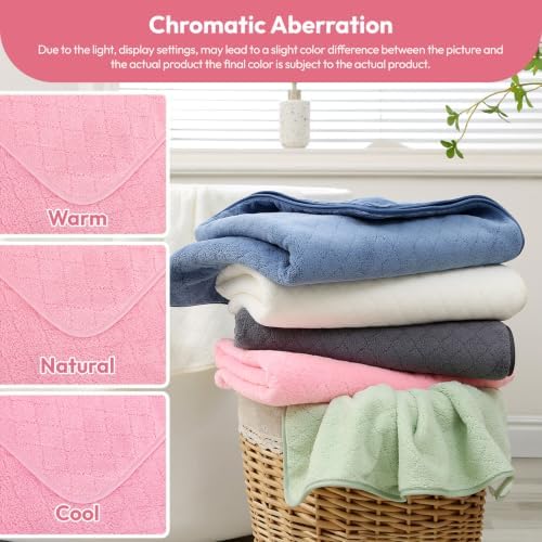 JML Bath Towels with Hanging Loop, 2 Pack, 27x55 in, Microfiber, Pink - Image 6
