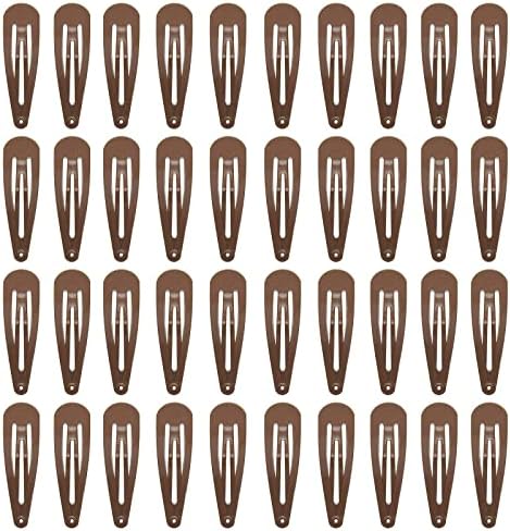 40 Counts Brown Hair Clips, 2 Inch Hair Barrettes for Women by PIDOUDOU