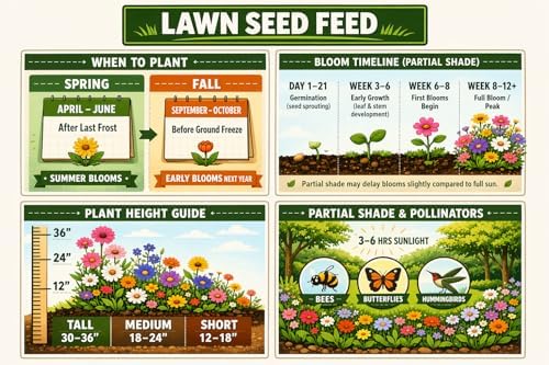Partial Shade Wildflower Mix Seed (1LB) – Shade-Loving Wildflowers that Produce Vibrant Blooms in Low-Light Areas and Dappled Sun. Perfect for Yards, Garden beds, Fence Lines, and Woodland Edges. - Image 4