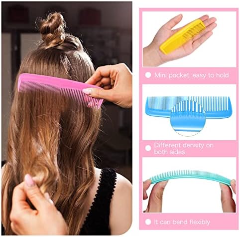 Epakh 12 Hair Brush Comb Set Wet Detangling Mini for Travel, Bright Color - Image 7