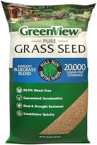 GreenView Pure Grass Seed Kentucky Bluegrass Blend, 20 lb. Bag by GreenView
