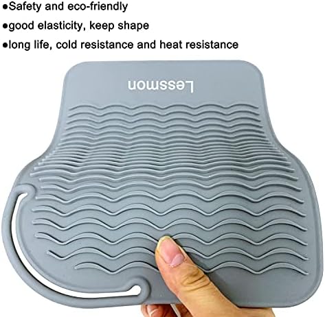 Lessmon Large Heat Resistant Mat for Hair Styling Tools, 11 x 7.5 in, Grey - Image 6