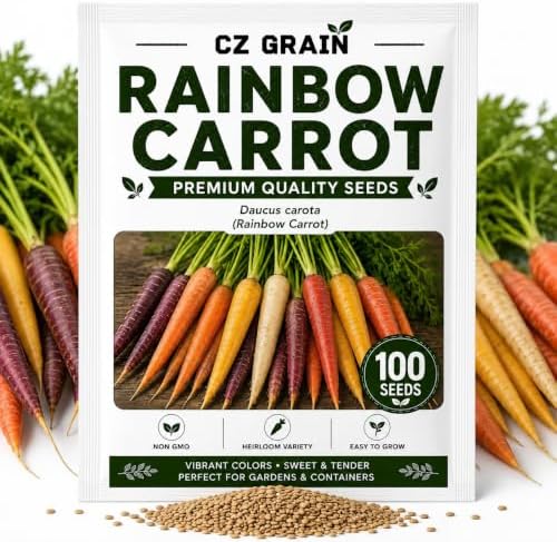 Rainbow Carrot Seeds for Planting | 100 Seeds | Colorful Garden Vegetable by CZGrain