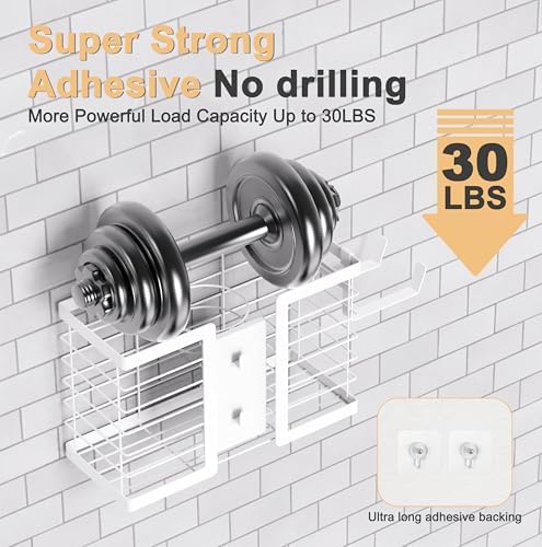 FUNKYLEE 3-in-1 Universal Hair Tool Organizer Wall Mount, White - Image 5