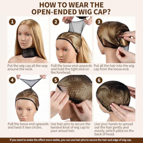 FANDAMEI 12PCS Wig Cap, Beige Wig Caps For Women, Mesh Black Wig Cap - Image 7