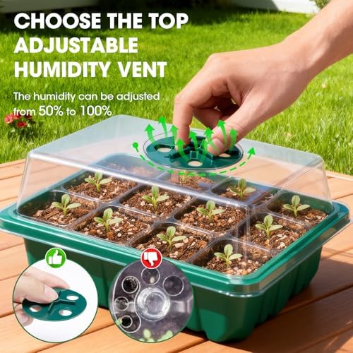 Seed Starter Kit With Humidity Dome, 5 Packs 60-Cell Trays, PlantaPulse - Image 2