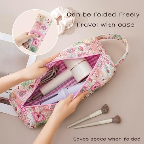 RSRSLEII Quilted Hair Tools Travel Bag with Checks, Portable&Foldable - Image 2