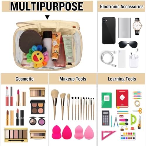 2 Pcs Chenille Letter Clear Makeup Bags Mama Baby Pouch, Preppy Patch Makeup Bag Mama Baby Hospital Duffle Bag Zipper with Handle, Travel Baby Toiletry Bag Nylon Cosmetic Handbag for Women(MAMA+BABY) - Image 6