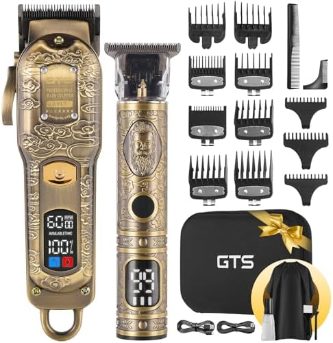 GTSPROProfessional Hair Clippers for Men – Cordless Barber Clippers with LCD Display, Precision Trimmer & Travel Case – Gifts for Men Husband Father by GTSPRO