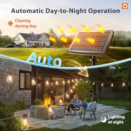 addlon 78(72+6) FT Solar String Lights Waterproof with Remote USB, 24+2 LED - Image 2