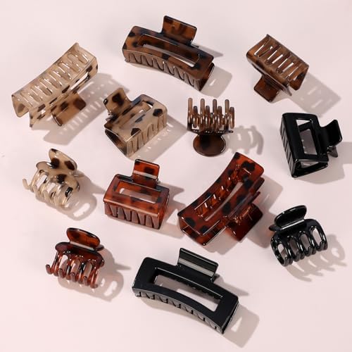 SMKSL 12 Pcs Hair Claw Clips for Women - 3 Styles Tortoise Hair Accessories - Image 3