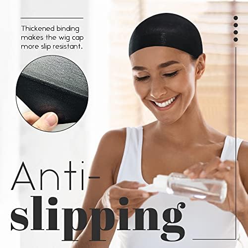 Black Wig Caps for Women, Stocking Cap for Wigs, 24 PCS - Image 3