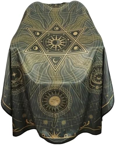 Barber Cape for Men Hairdresser Gown with Copper Snaps, 63"×56" (Sun) by Pelocapa