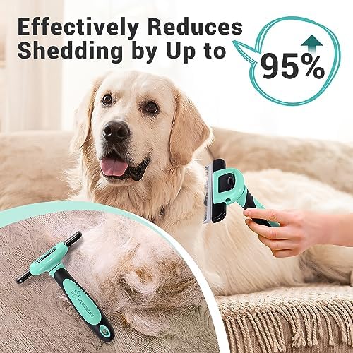 MIU COLOR Pet Grooming Brush, Deshedding Tool for Dogs & Cats, Spring Green - Image 3