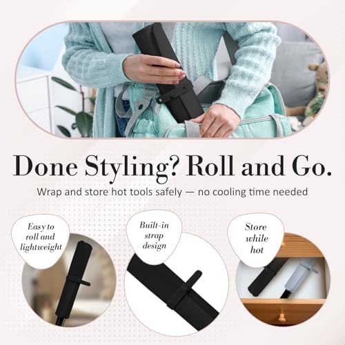 XL Vanity Mat, Heat Resistant Mat for Hair Tools, Vanity Décor, Black - Image 5