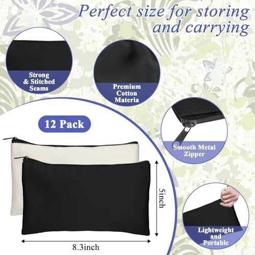 Legigo Blank Canvas Bags Zipper Pouch Makeup Bags Pencil Pouch Bulk - Image 2