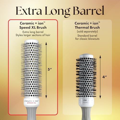 Olivia Garden Ceramic + Ion Speed XL - Extra-Long Round Thermal Hair Brush - Not Electrical - Professional Blowout Brush for Normal to Thick Hair - Image 4